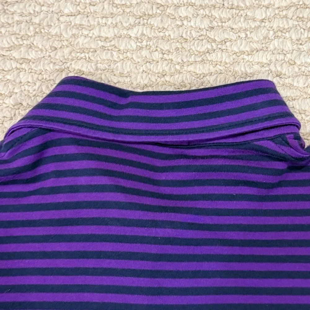 POLO Ralph Lauren Polo Mens Size L Classic Fit Purple Striped 100% Cotton Shirt